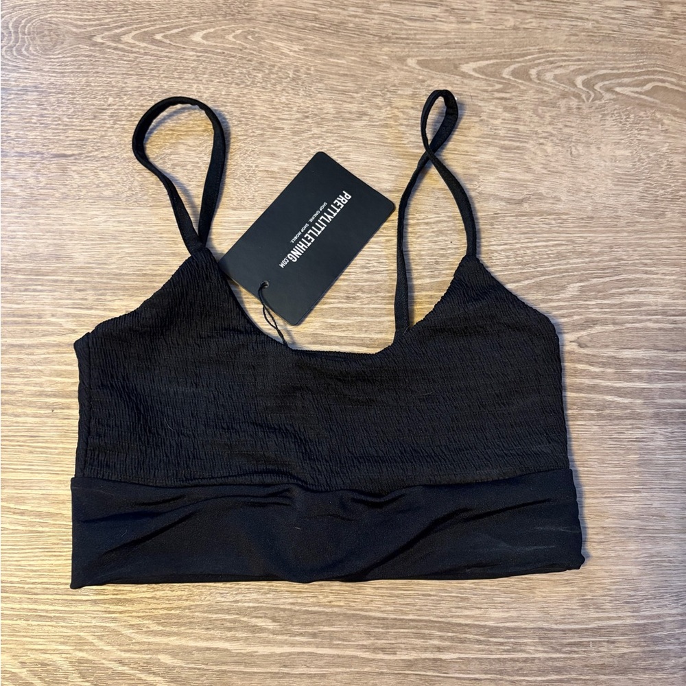 PrettyLittleThing Textured Bathing Suit Top